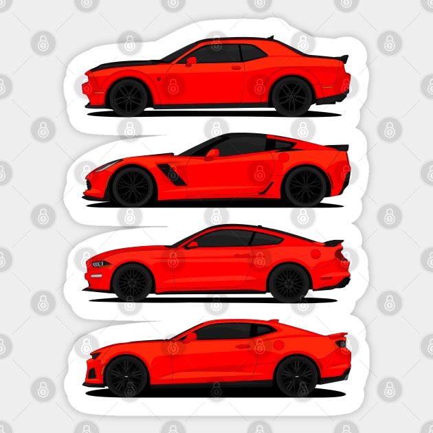 AMERICAN MUSCLE RED Sticker by VENZ0LIC